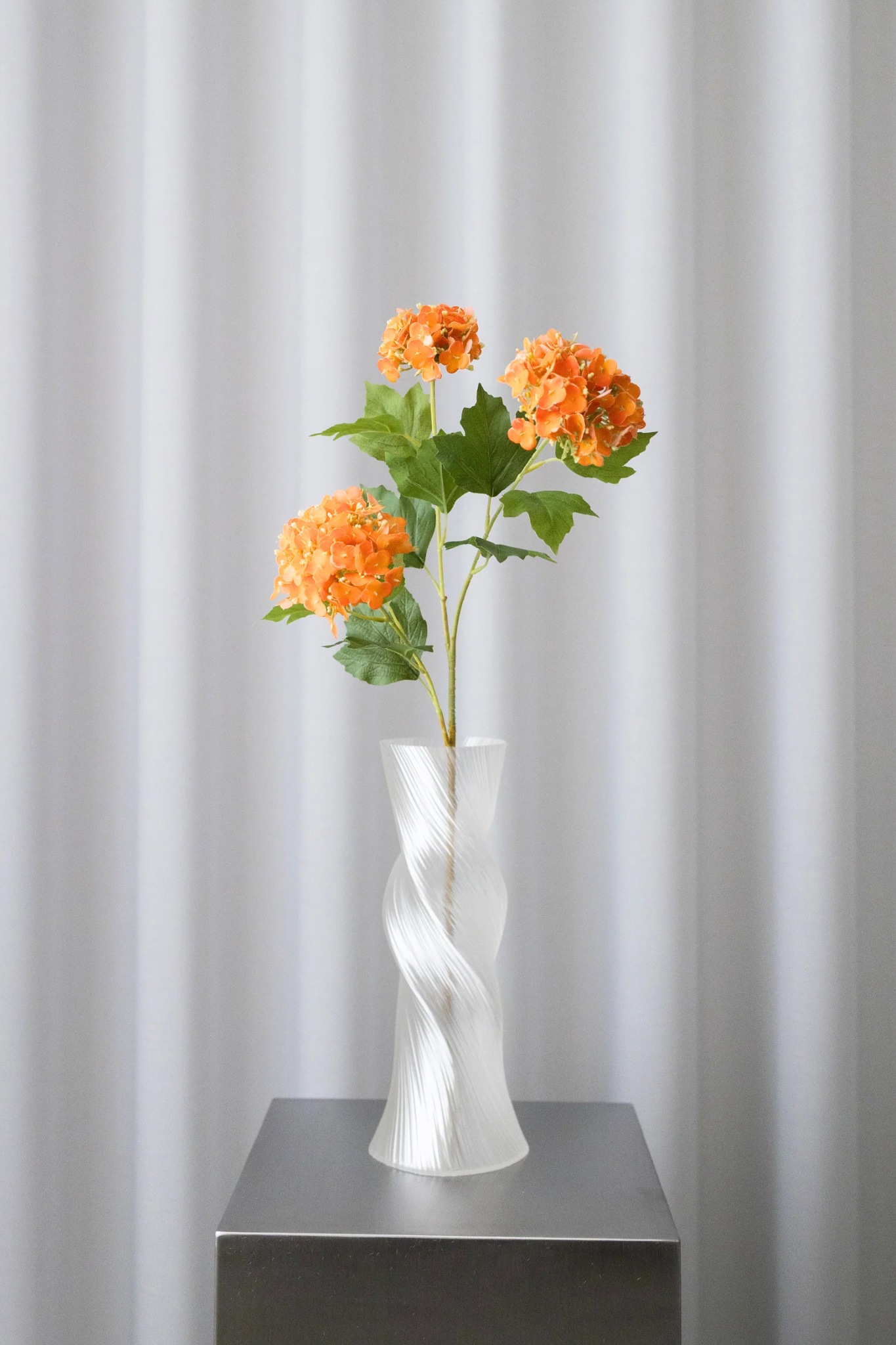 Kunstig Snowball hortensia - orange